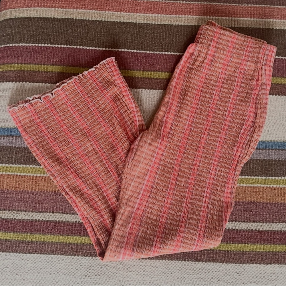 Free People Fine Lines Slim Pants - Rust Combo - Size Small